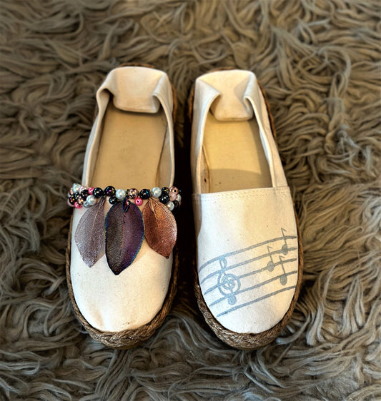 White  Harmoni Kicks -Pearl line - Espadrille