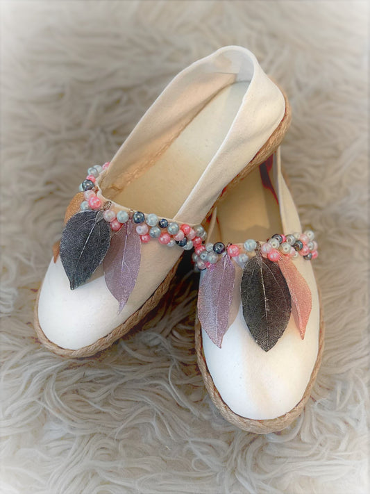 White  Leaf-Pearl line - Espadrille