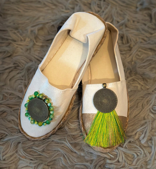 Green Tassau Ancient Green & Gold - Espadrille