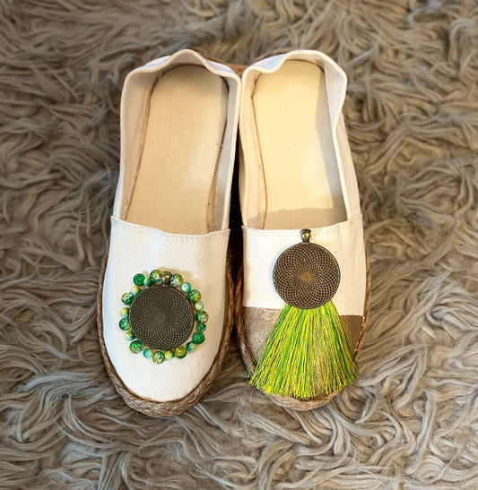 Green Tassau Ancient Green & Gold - Espadrille