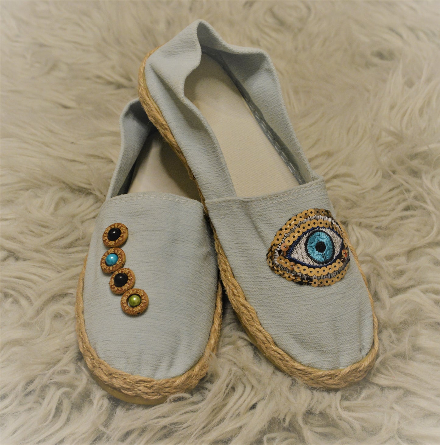 Denim Evil Eye - Espadrille