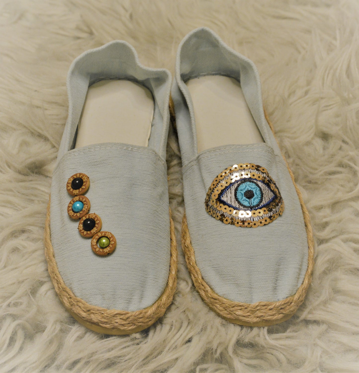 Denim Evil Eye - Espadrille