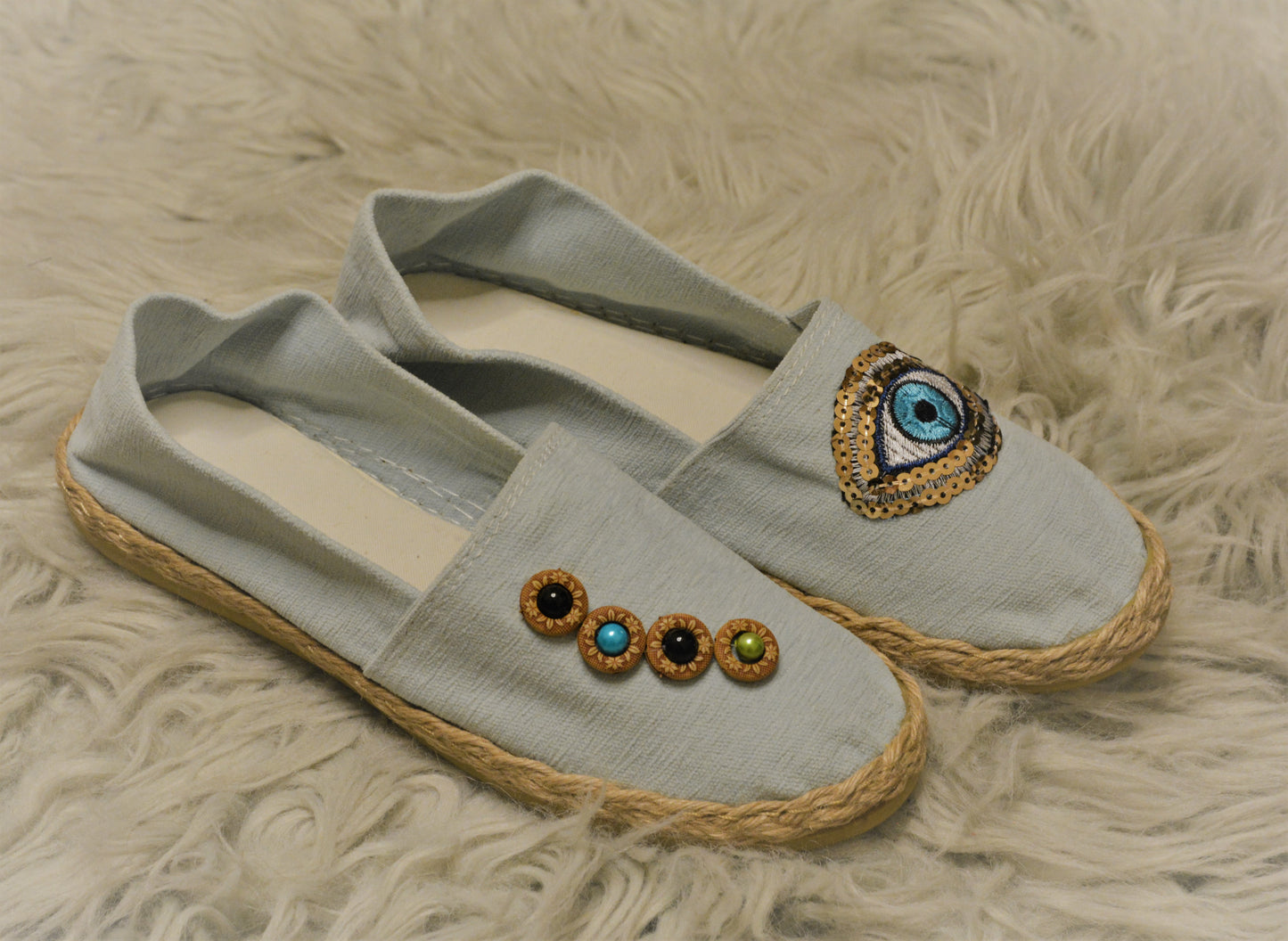 Denim Evil Eye - Espadrille