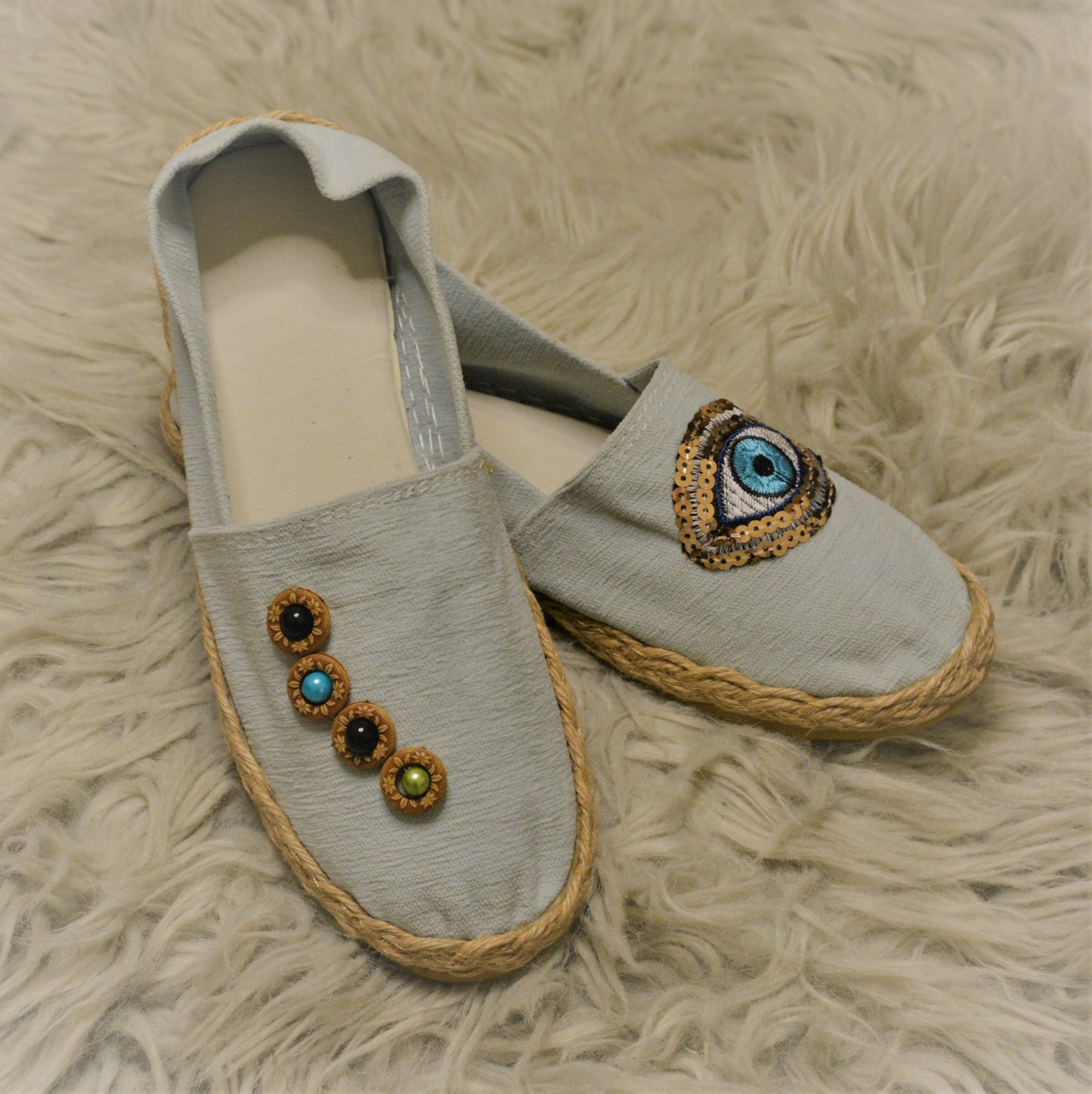 Denim Evil Eye - Espadrille