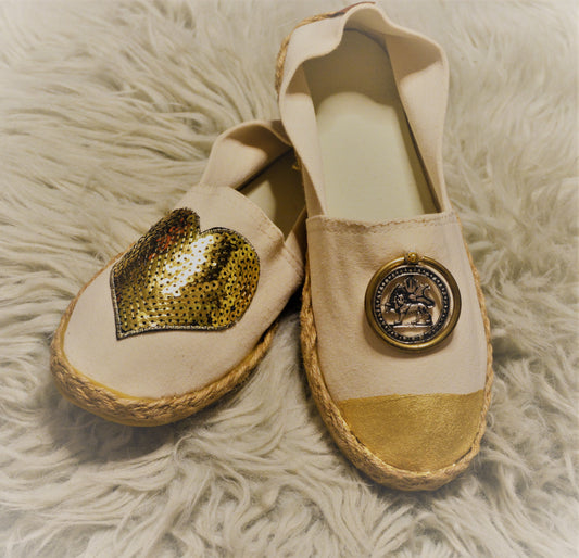 Gold Tassau Lion of Hearts - Espadrille