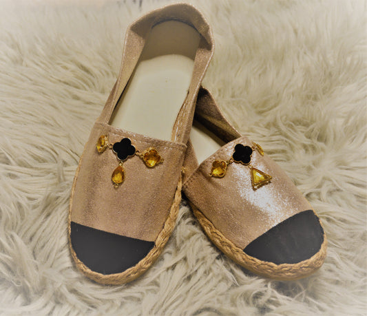 Gold Tassau Lucky Clover - Espadrille