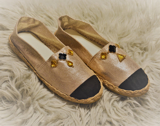 Gold Tassau Lucky Clover - Espadrille