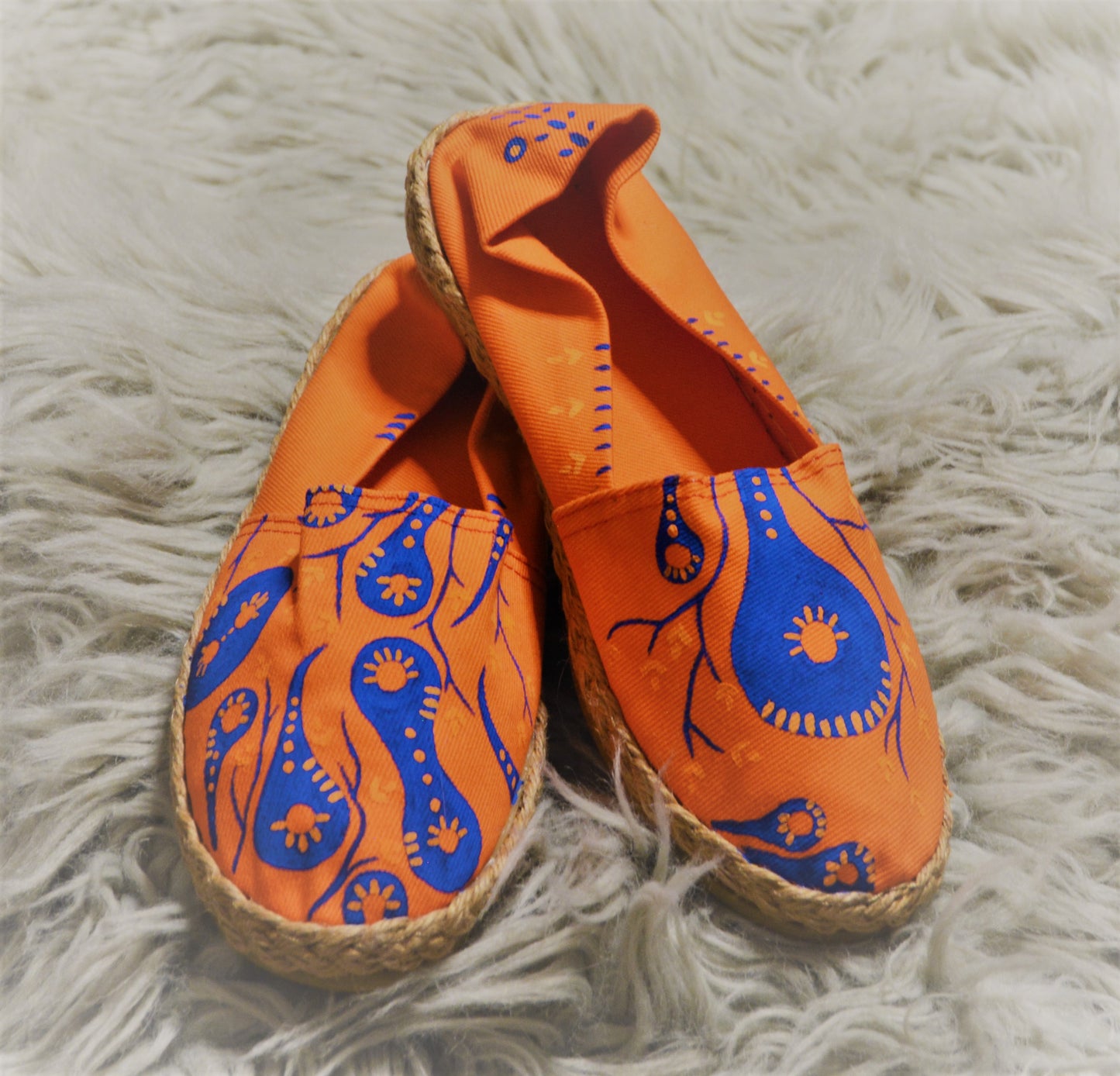 Hand Painted Tropical Lotus - Espadrille