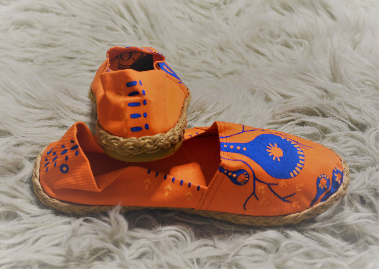 Hand Painted Tropical Lotus - Espadrille